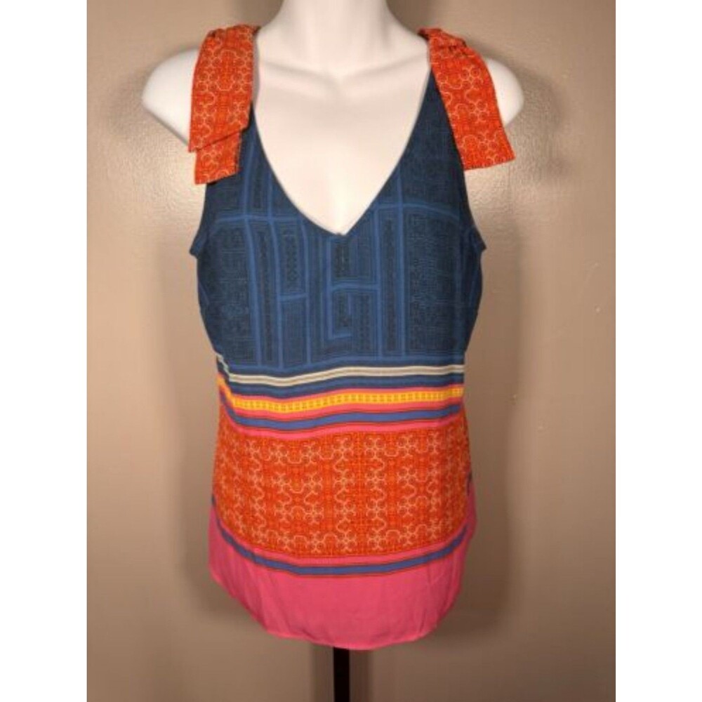 Cabi Nomad Blouse Women's Shoulder Tie Top Multicolor Size XSmall